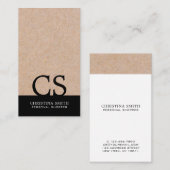 モモダンノグラはっきりしたムクラフト-プリントB&Wタイプ垂直 名刺 (正面/裏面)