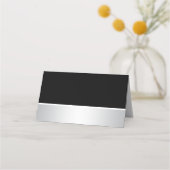 モモダンノグラムブラックシルバーハート結婚ズ プレイスカード (裏面)