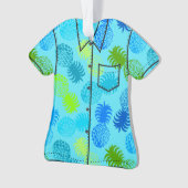 モモナハワイアントロピカルパイナップルアロハシャツ オーナメント (正面)