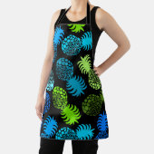 モモナハワイアントロピカルパイナップルブラックティール（緑がかった色） エプロン (インサイチュ)