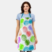 モモナハワイアントロピカルパイナップル数々の- エプロン (着用した状態)