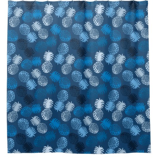 モモナハワイアン熱帯性パイナップル シャワーカーテン (正面)