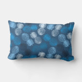 モモナパイナップルアロハハワイアントロピカルインディゴ アウトドアクッション (裏面)