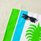 モモナパイナップルハワイアンストライプのトロピカル – クール ビーチタオル (インサイチュ)