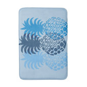 モモナパイナップルハワイアントロピカルインディゴ バスマット (正面縦)