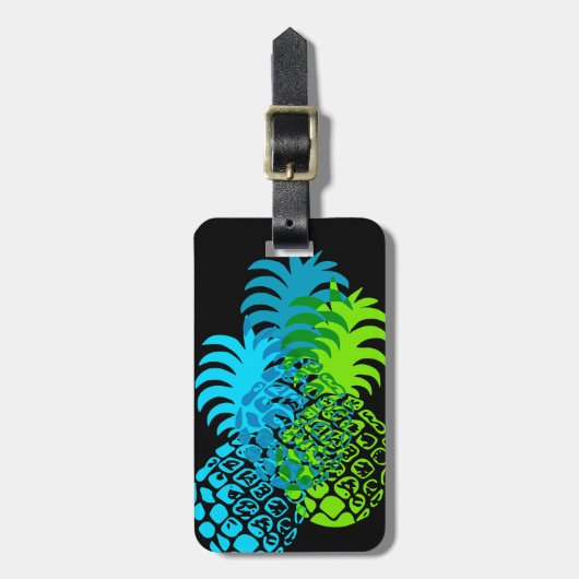 モモナパイナップルハワイアントロピカル ラゲッジタグ (正面縦)