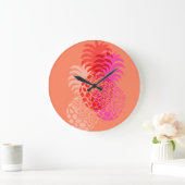 モモナパイナップルハワイアントロピカル ラージ壁時計 (ホーム)