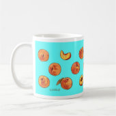 モモパターンマグ-ターコイズ コーヒーマグカップ (左)