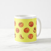 モモパターンマグ-黄色 コーヒーマグカップ (正面右)