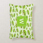 モモパーソナライズされたグラムかわいいグリーンツリーカエル柄 アクセントクッション (正面(垂直))