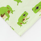 モモパーソナライズされたグラムかわいいグリーンツリーカエル柄 フリースブランケット (角)