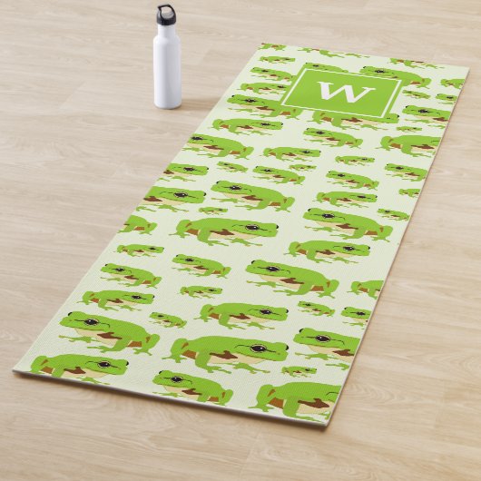 モモパーソナライズされたグラムかわいいグリーンツリーカエル柄 ヨガマット (インサイチュ)