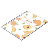 モモパーソナライズされたグラムかわいい桃のモダン贈り物 ノートブック (左側)