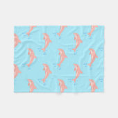 モモピンクのイルカ フリースブランケット (正面(横))