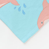 モモピンクのイルカ フリースブランケット (角)