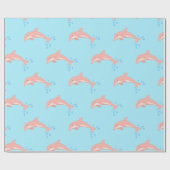 モモピンクのイルカ ラッピングペーパー (フラット)