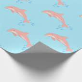 モモピンクのイルカ ラッピングペーパー (角)