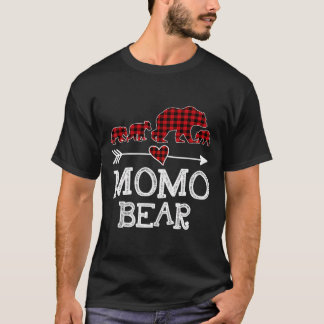 モモベアークリスマスパジャマレッドプリドバッファローファミリー Tシャツ