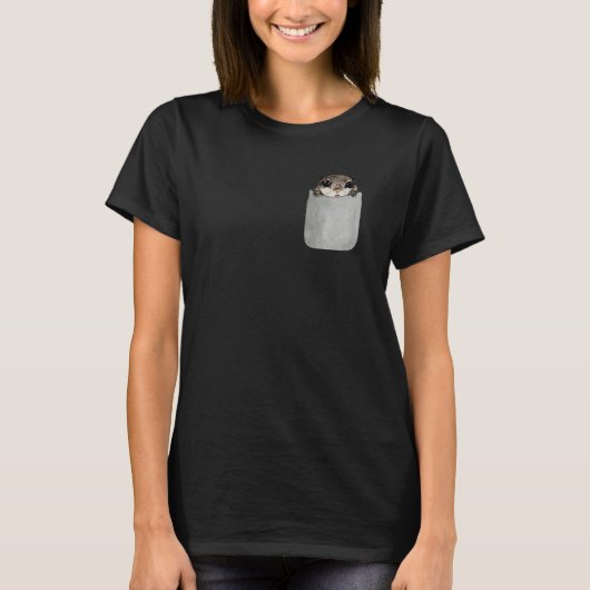 モモンガのフェイクポケットアニマルレスキュー Tシャツ (正面)