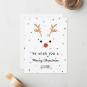 モモングラム我々は楽しいクリスマスの鹿のドットを願う ノートカード (正面/裏面インサイチュ)
