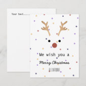 モモングラム我々は楽しいクリスマスの鹿のドットを願う ノートカード (正面/裏面)