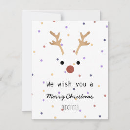 モモングラム我々は楽しいクリスマスの鹿のドットを願う ノートカード