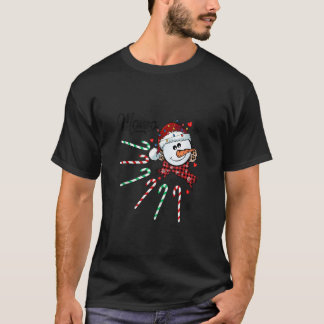 モモ雪だるまキャンディーケーンクリスマスクリスマスクリスマスおもしろいタンク Tシャツ