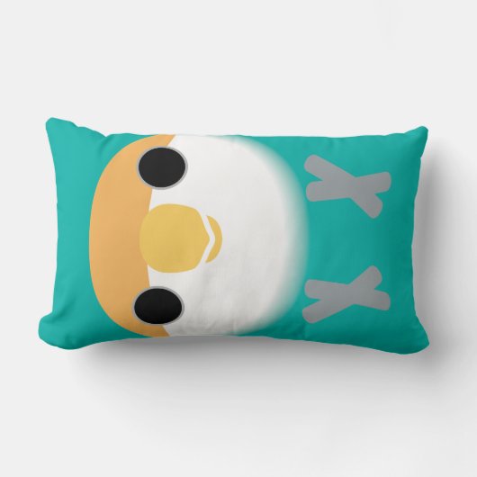 モモ顔のラブバード(オランダブルー) ランバークッション (正面)