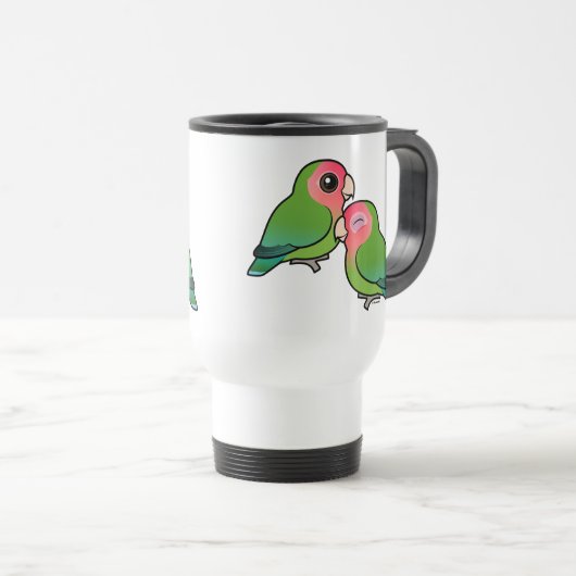 モモ顔の仲の良い恋人同士の愛らしい組 トラベルマグ (正面右)