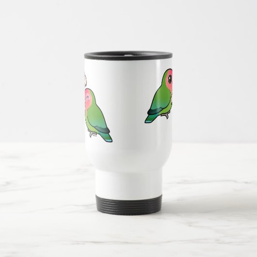 モモ顔の仲の良い恋人同士の愛らしい組 トラベルマグ (中央)