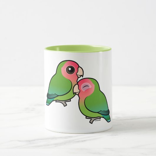 モモ顔の仲の良い恋人同士の愛らしい組 マグカップ (中央)