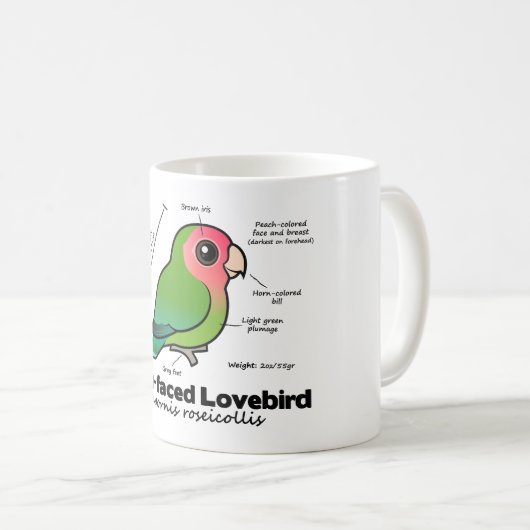 モモ顔の仲の良い恋人同士の統計量 コーヒーマグカップ (正面右)