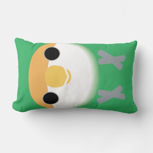 "モモ顔の仲の良い恋人同士(Seagreen) ランバークッション (正面)