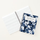 モモ オレンジ フローラル | エレガント スパイラル ノートブック (内部)