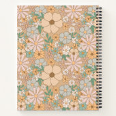 モモ オレンジ フローラル | エレガント スパイラル ノートブック (裏面)