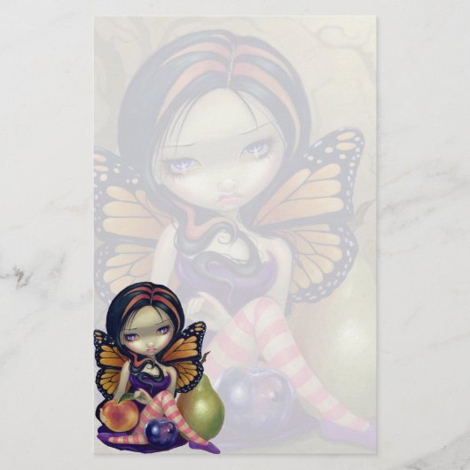 "モモ、プラム、ナシ"の文房具 便箋 (正面)