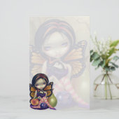 "モモ、プラム、ナシ"の文房具 便箋 (スタンド正面)