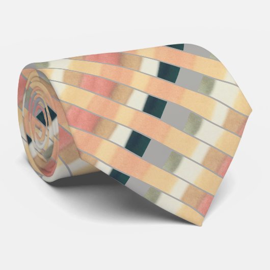 モモ、灰色のストライプのな人の絹製ネクタイ ネクタイ (ロール)