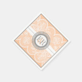 モモ、白いレースのパタ結婚ーン スタンダードカクテルナプキン (角)