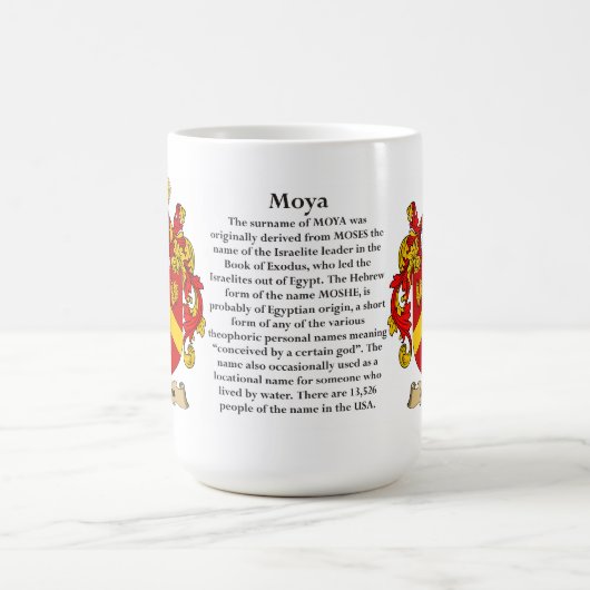 モヤ家族の紋章付き外衣 コーヒーマグカップ (中央)