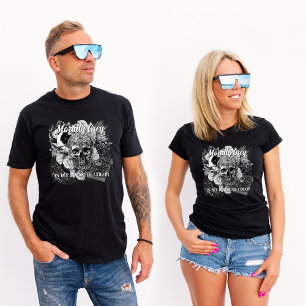 モラリーグレイお気に入りのカラーダークロマンススカル Tシャツ