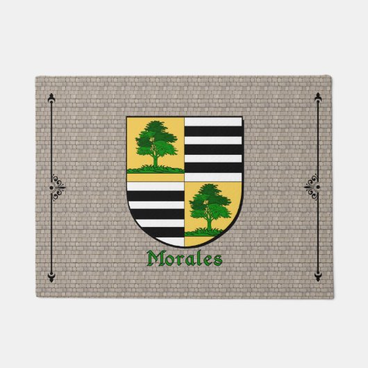 モラレスの石畳の歴史的盾 ドアマット (正面)