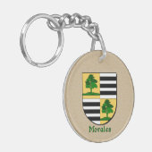 モラレス州旗とメキシコ国旗 キーホルダー (正面左)