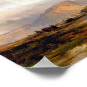 モランの緑の川絵画の崖 ポスター (角)