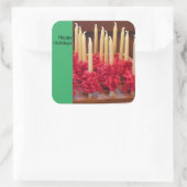 モラヴィアのキャンドルとハッピーホリデーズシール スクエアシール (バッグ)