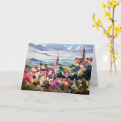 モラヴィア村 カード (黄色い花)