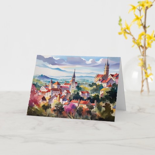 モラヴィア村 カード (黄色い花)