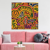 モラ・シャーマン・ペヨーテのビジョン キャンバスプリント (インサイチュ (リビング))