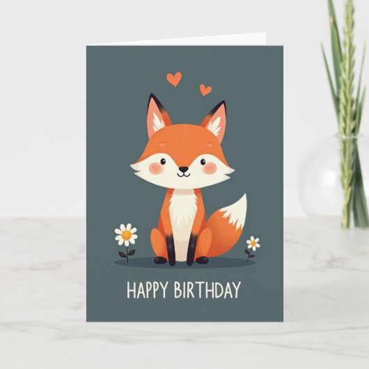 モリの仔犬の誕生日カード カード (正面)