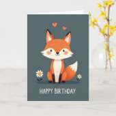 モリの仔犬の誕生日カード カード (黄色い花)